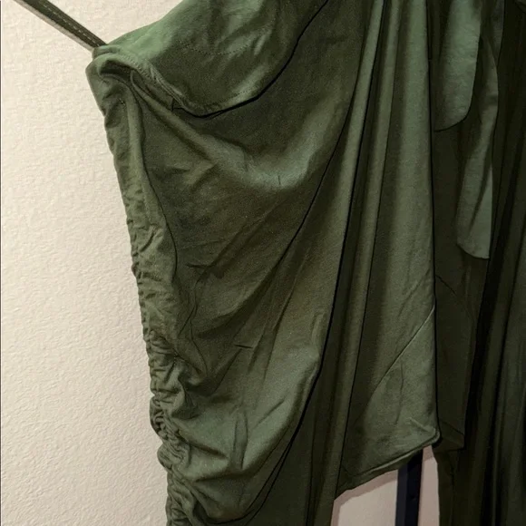 Sakoonee Harem Dhoti Palazzo Olive Green Cargo Pants with Drawstring Unisex OS - Picture 4 of 7